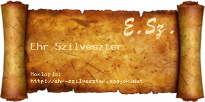 Ehr Szilveszter névjegykártya